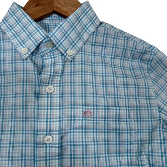 Southern Tide Kids Intercoastal Plaid Button Down Shirt Long Sleeve Size M 8-10 - Picture 3 of 11